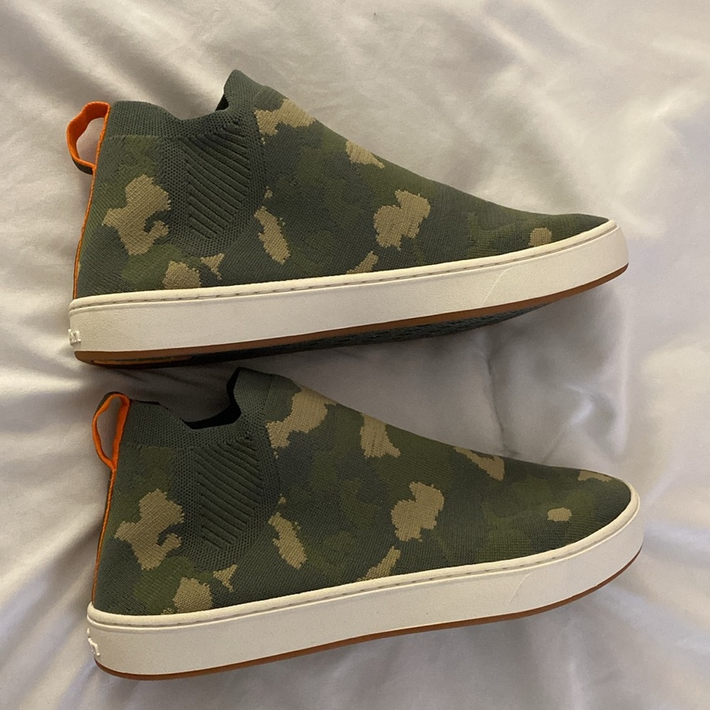 LL Bean Sneakers Womens Size 9 Med Eco Bay Knit Chelsea Deep Moss Camo Comfort